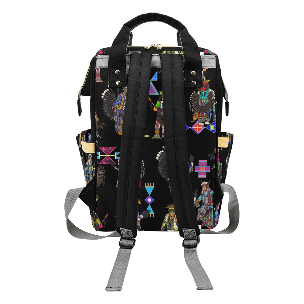 Men's Tradish Dancers Black Multi-Function Diaper Backpack