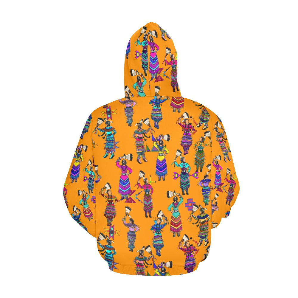 Women's Jingle Dancers Orange Hoodie for Women