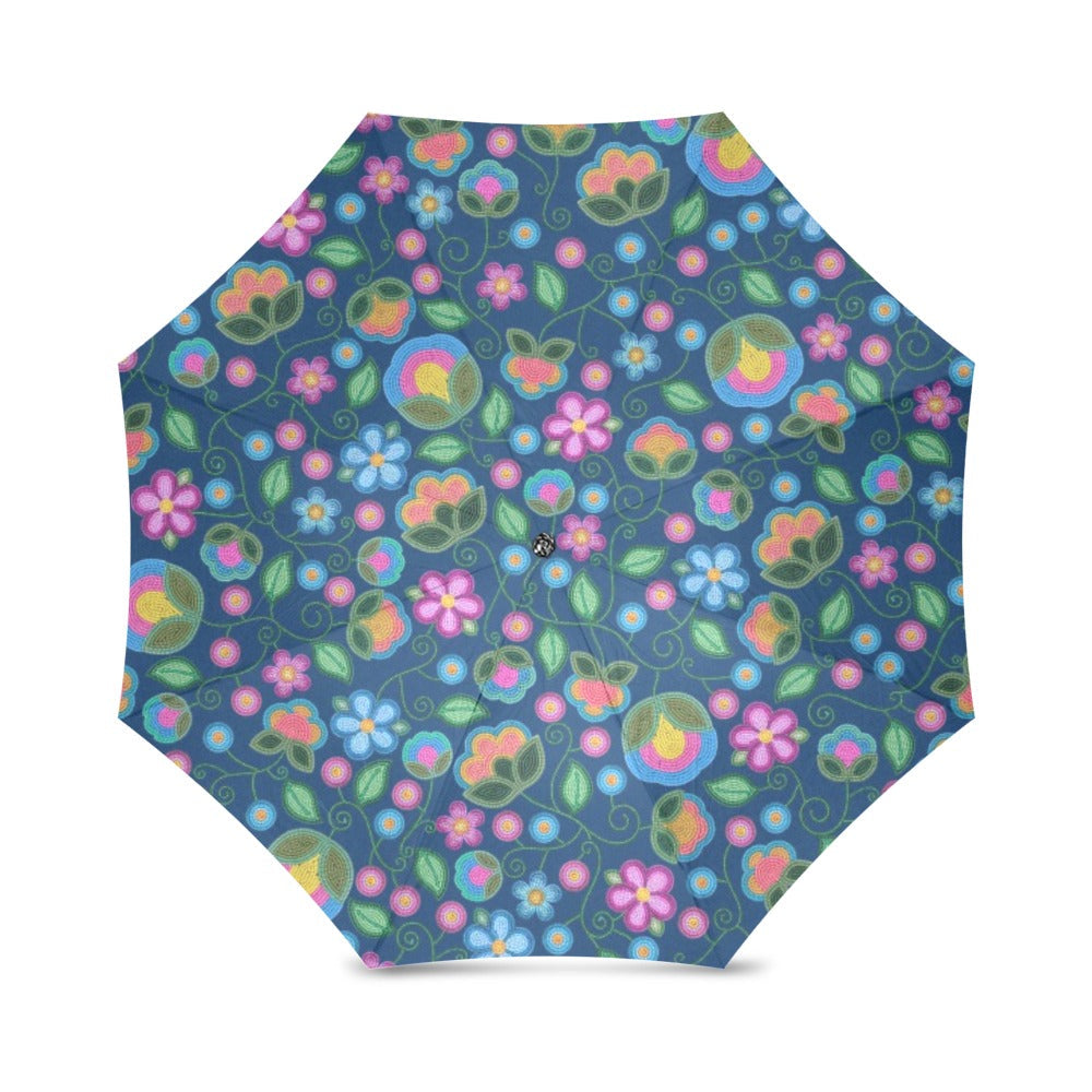 Turquoise Sunbeam Blue Foldable Umbrella (Model U01)