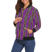 Load image into Gallery viewer, Diamond in the Bluff Purple Bomber Jacket for Women
