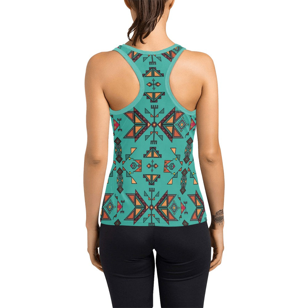 Arrow Dawn Turquoise Women's Racerback Tank Top