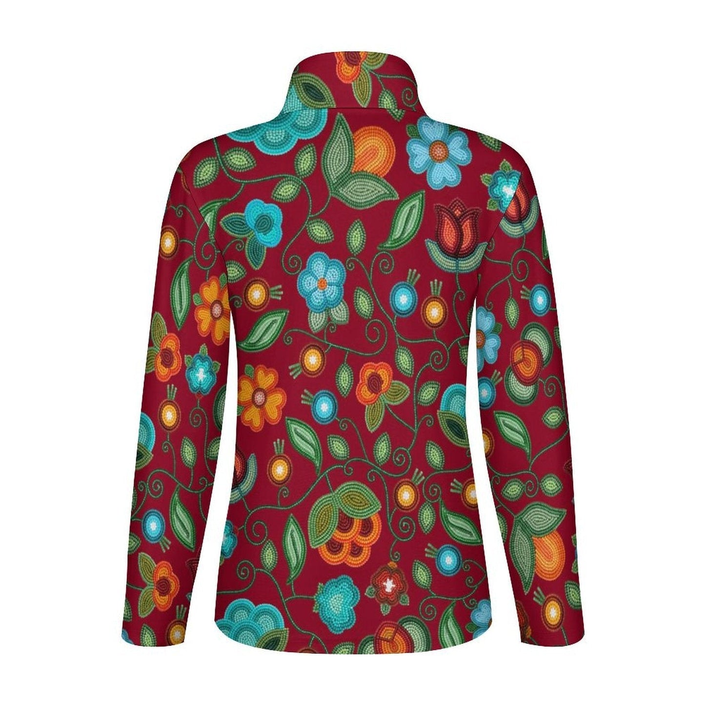 Prairie Fire Petals Red Long Sleeve Yoga Shirt