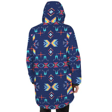 Load image into Gallery viewer, Rainy Chief Rainbow Night Lake Unisex Sherpa Lined Hooded Coat
