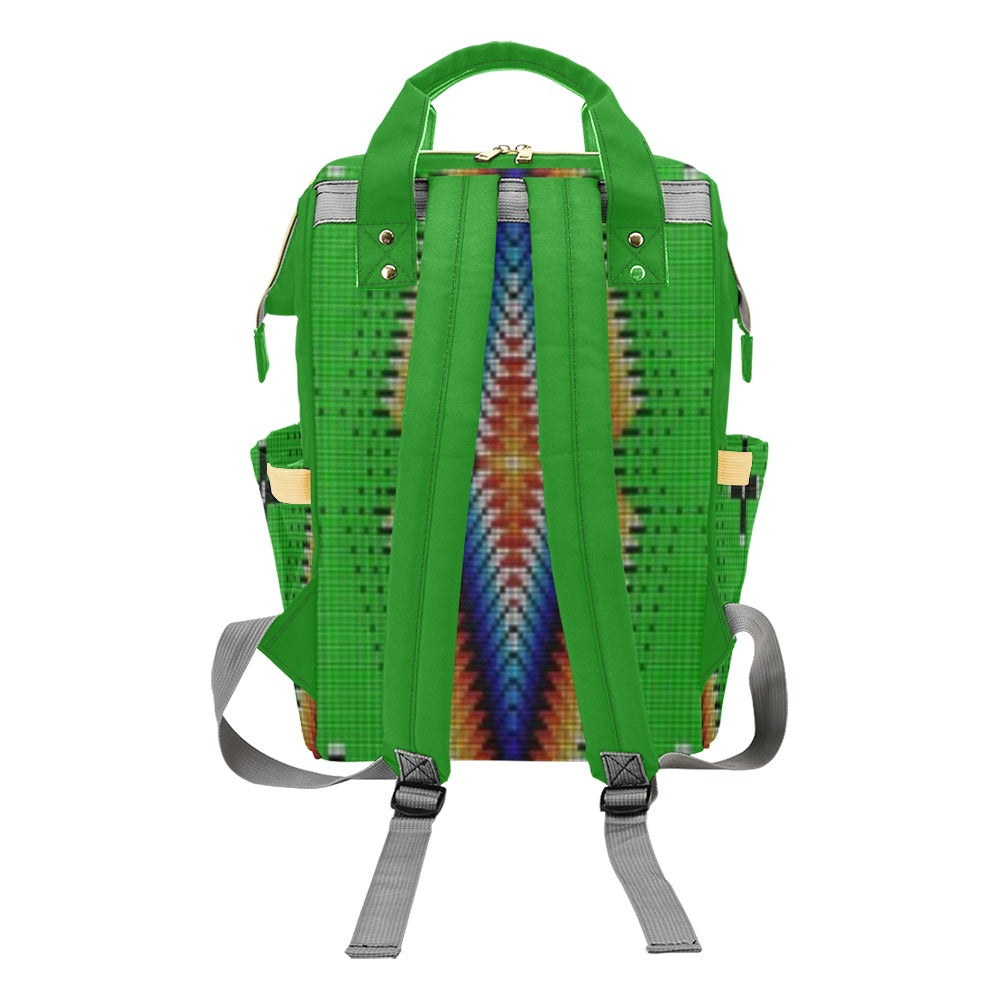 Diamond in the Bluff Lime Multi-Function Diaper Backpack/Diaper Bag