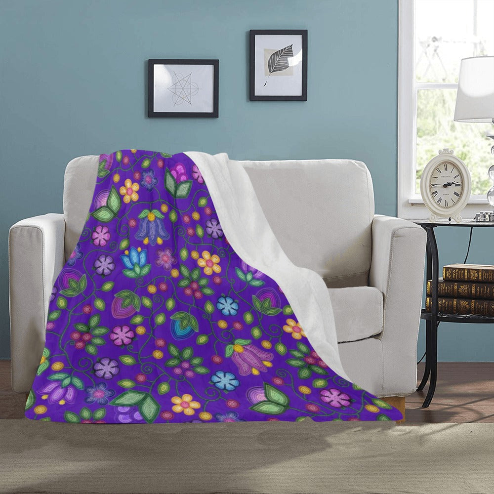 Bloom Uplift Indigo Small Micro Fleece Blanket
