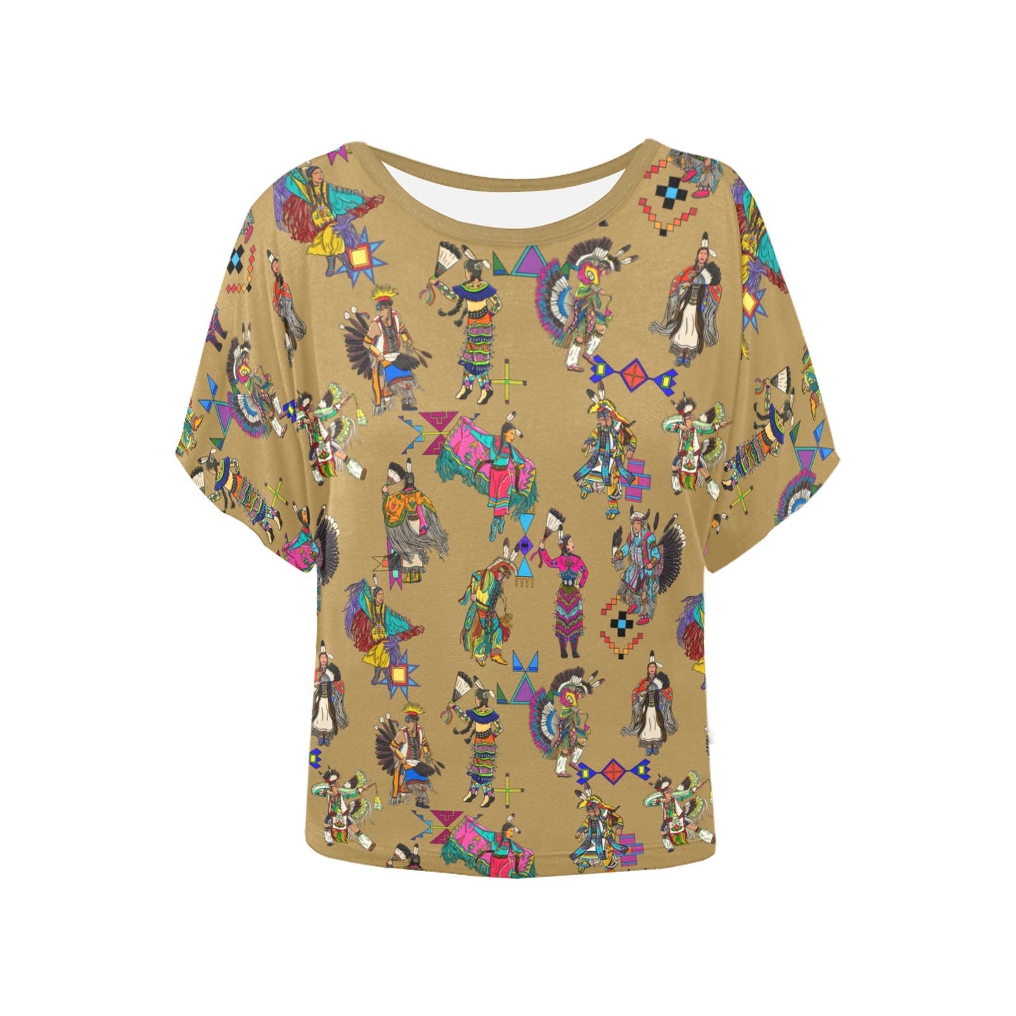 Grand Entry Dancers Earth Women's Batwing-Sleeved Blouse T shirt