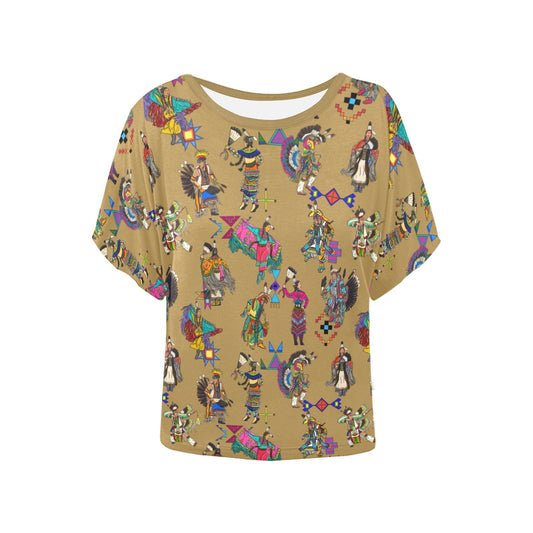 Grand Entry Dancers Earth Women's Batwing-Sleeved Blouse T shirt