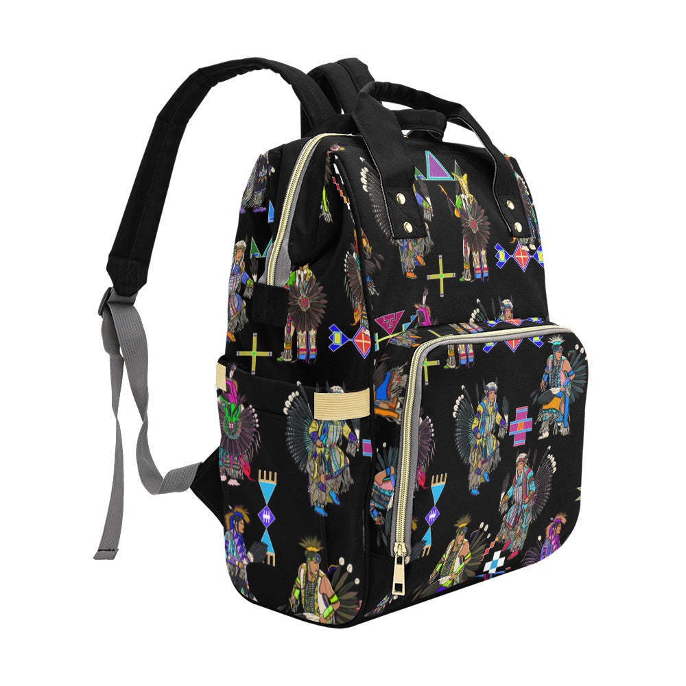 Men's Tradish Dancers Black Multi-Function Diaper Backpack