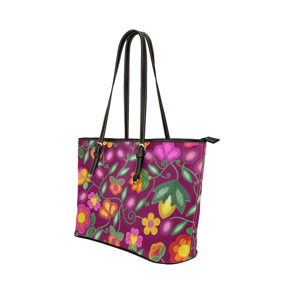 Boreal Bounty Dark Magenta Leather Tote