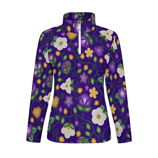 Midnight Moss Bloom Long Sleeve Yoga Shirt