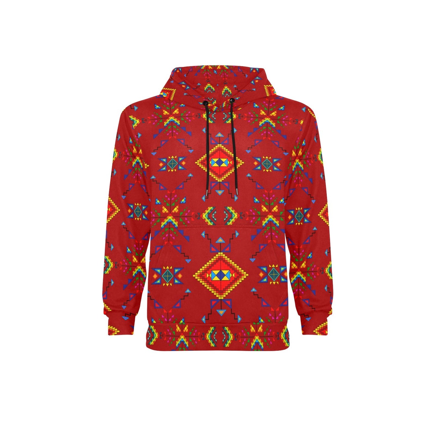 Buffalo Jump Red Men's Long Sleeve Fleece Hoodie