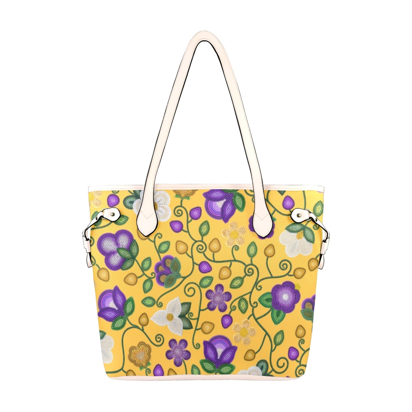 Midnight Moss Bloom Yellow Clover Canvas Tote