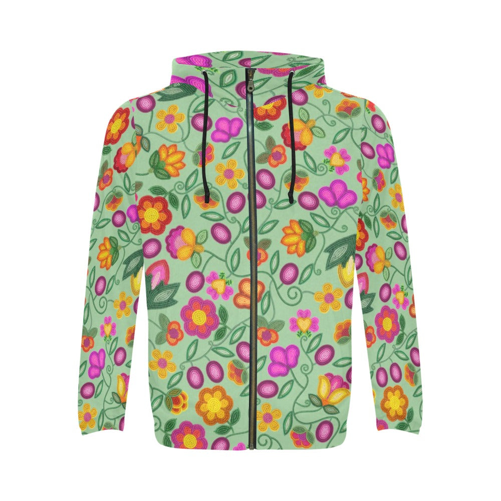 Boreal Bounty Green Zip Hoodie