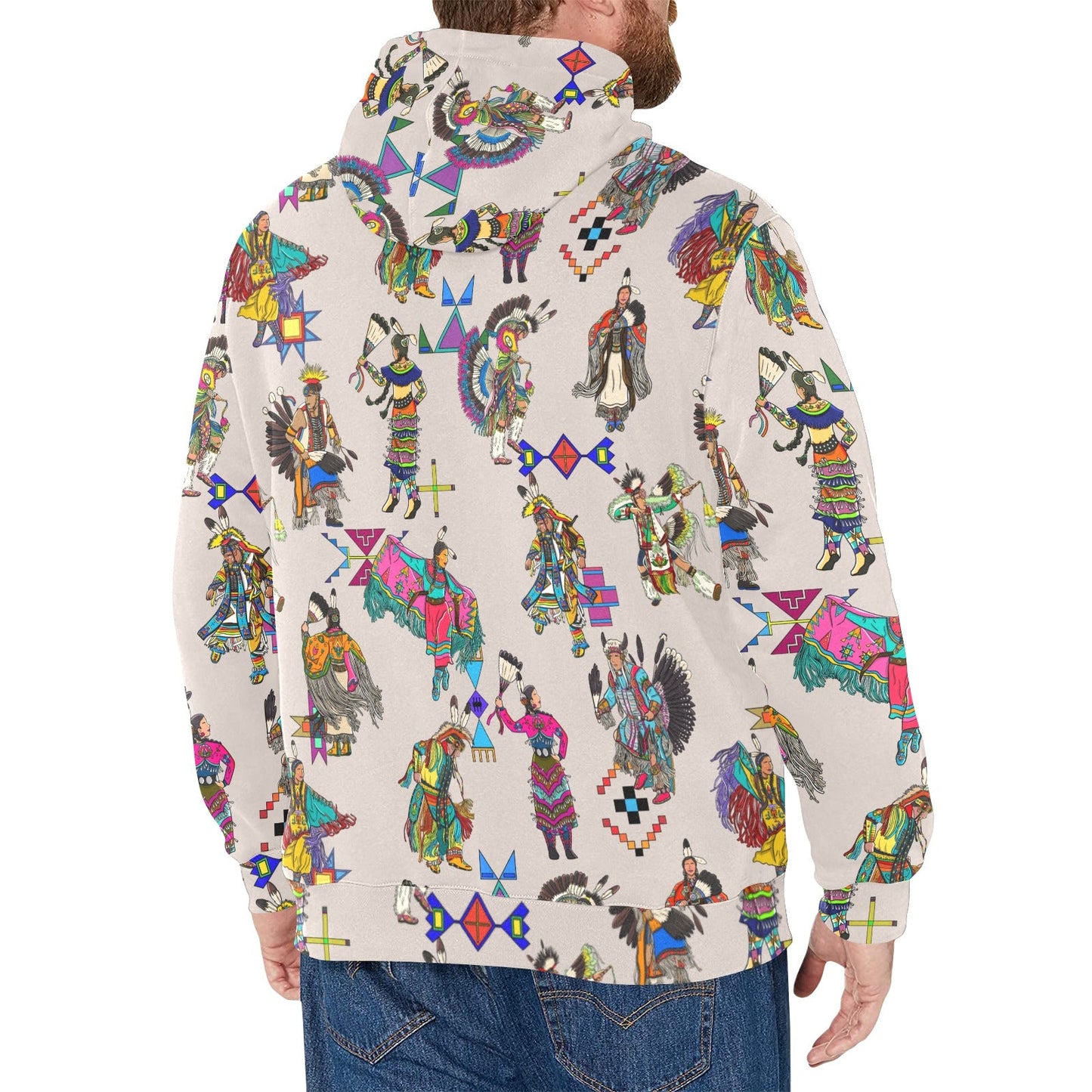 Grand Entry Dancers Muslin Men's Long Sleeve Fleece Hoodie