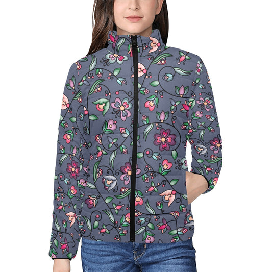 Amber Evening Garland Blue Women's Stand Collar Padded Jacket