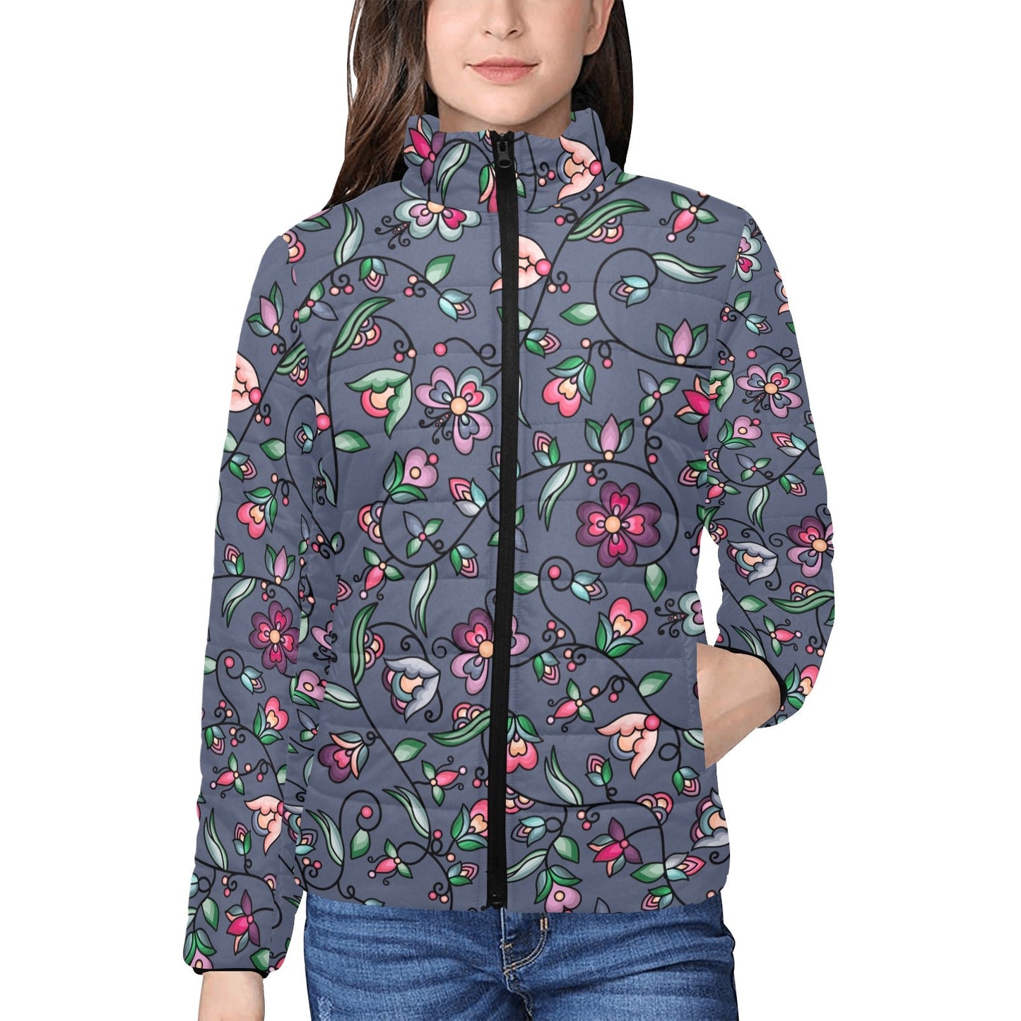 Amber Evening Garland Stand Collar Jacket