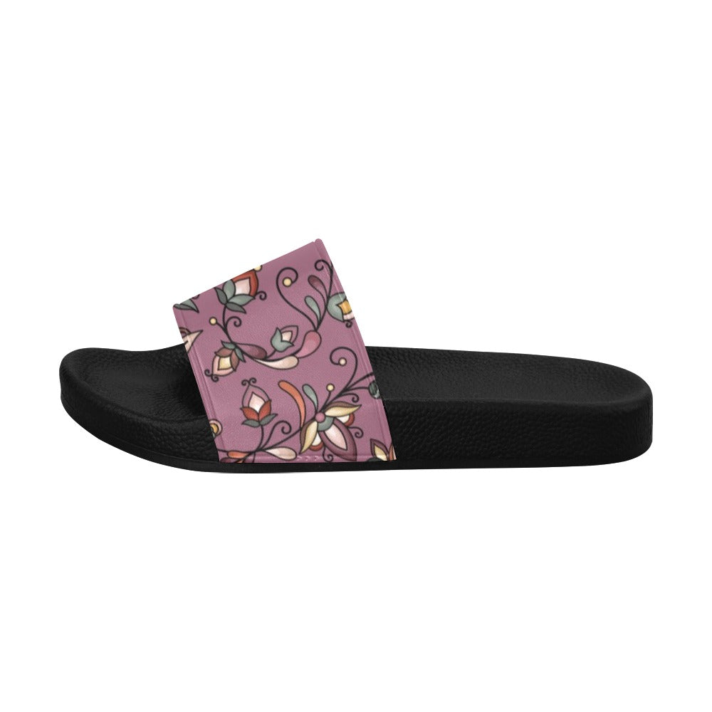Burnt Sky Petals Magenta Slide Sandals