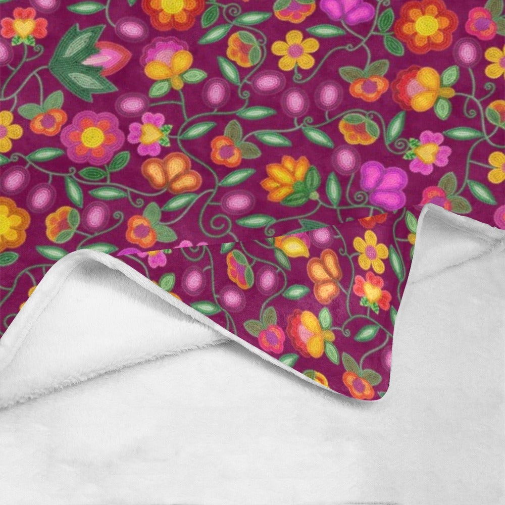 Boreal Bounty Dark Magenta Large Micro Fleece Blanket