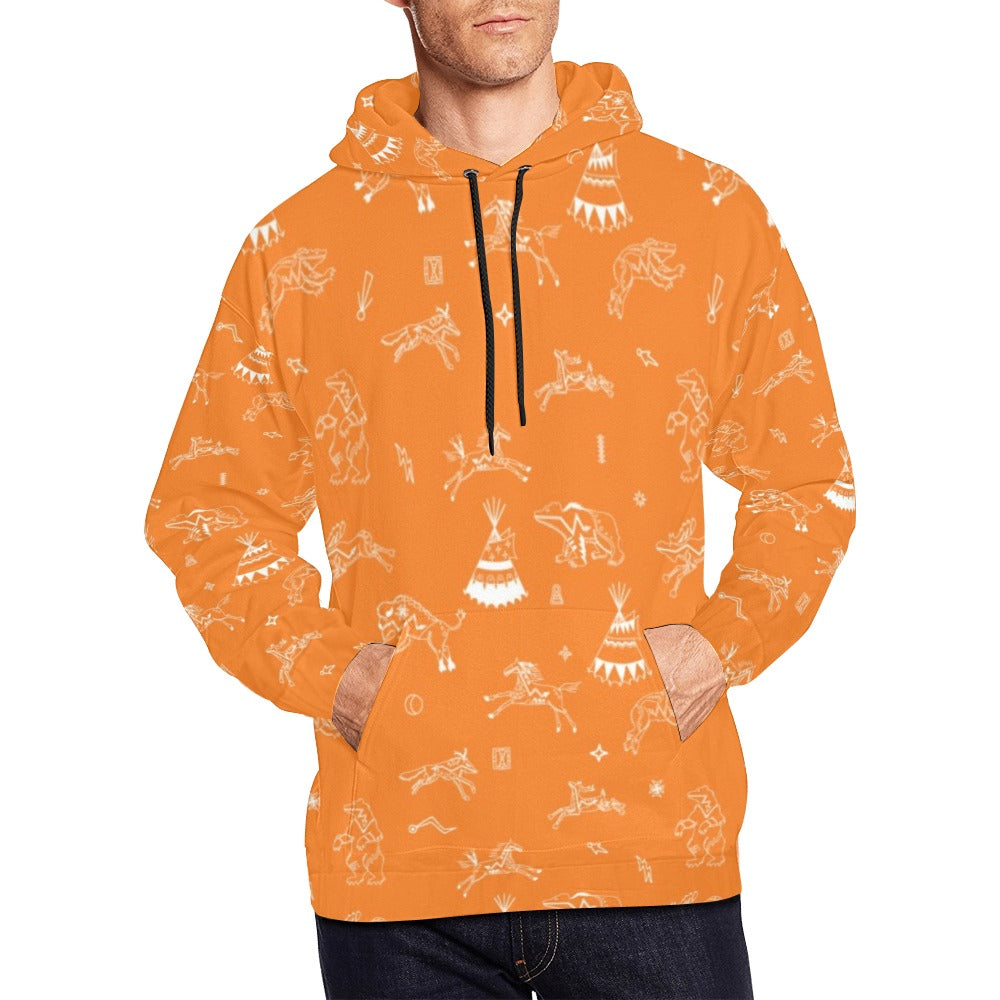 Ledger Dabbles Orange Hoodie for Men