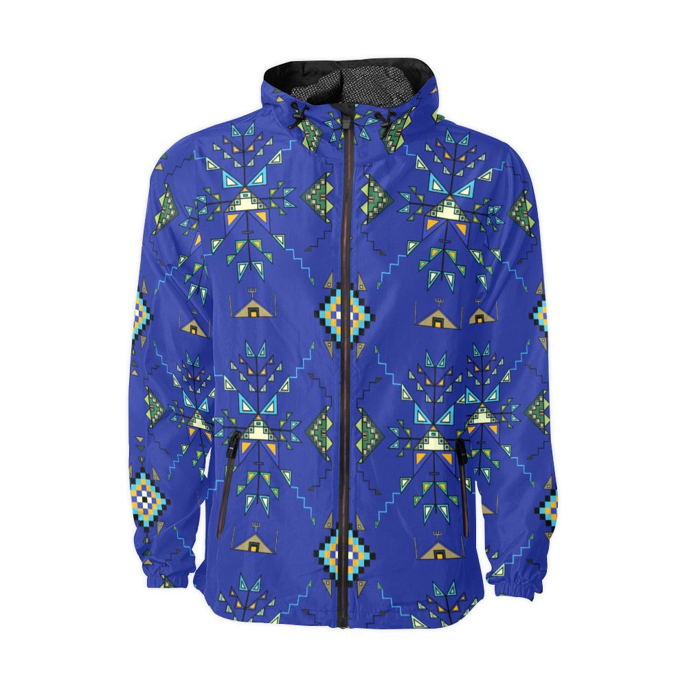 Bear Shield Dark Blue Men's Windbreaker