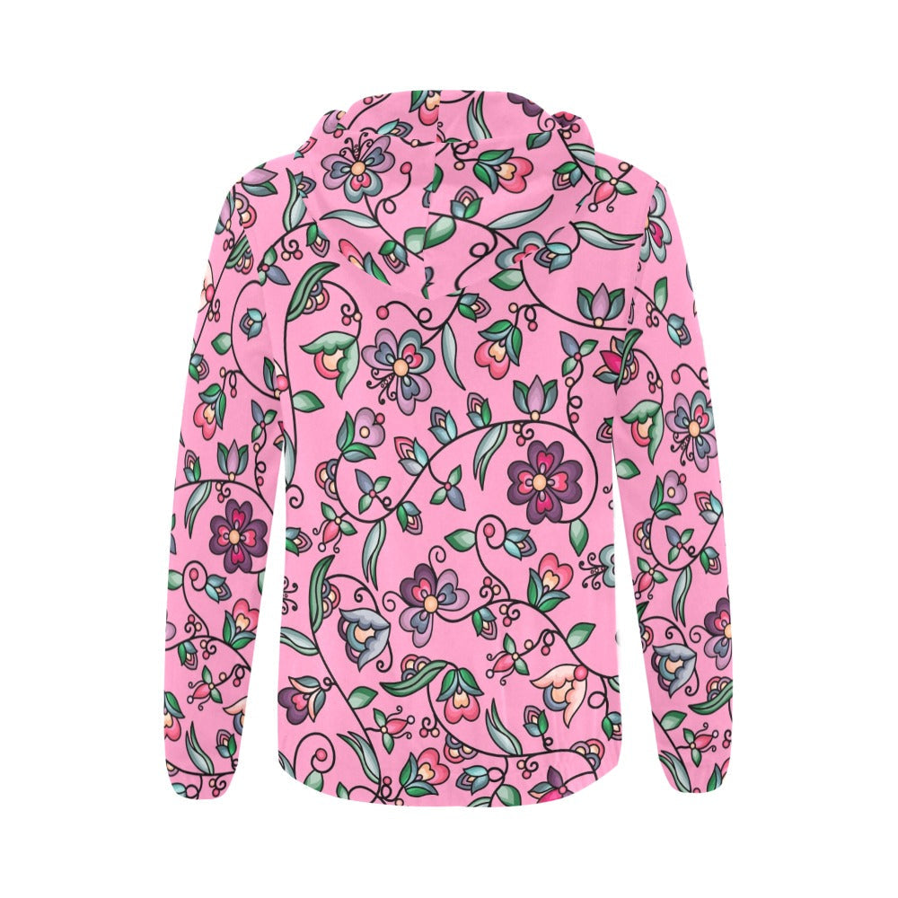 Amber Evening Garland Pink Full Zip Hoodie for Women