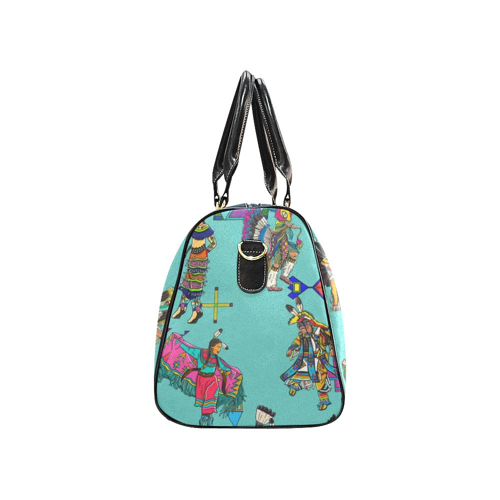 Grand Entry Dancers Eggshell Blue Large Travel Bag