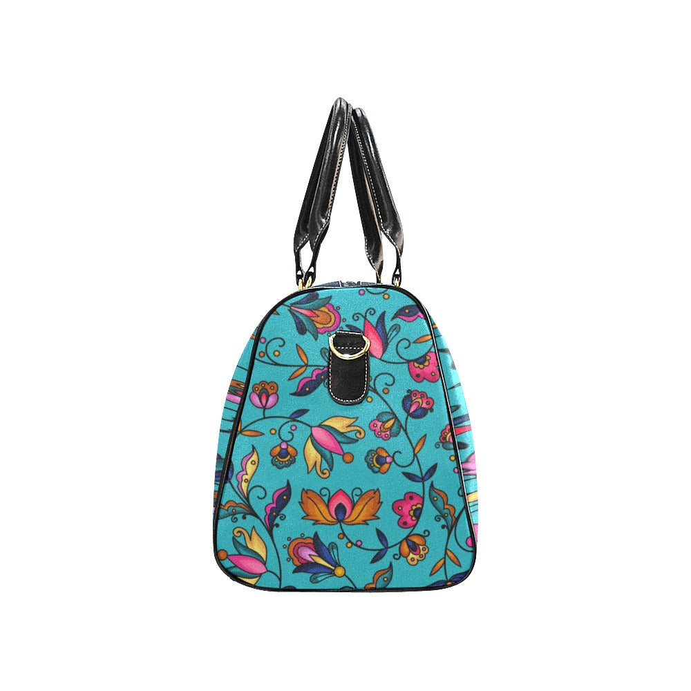 Copper Prairie Petals Turquoise Small Travel Bag