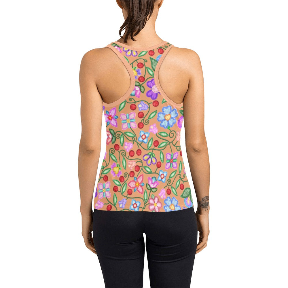 Petal Harmony Terracotta Racerback Tank Top
