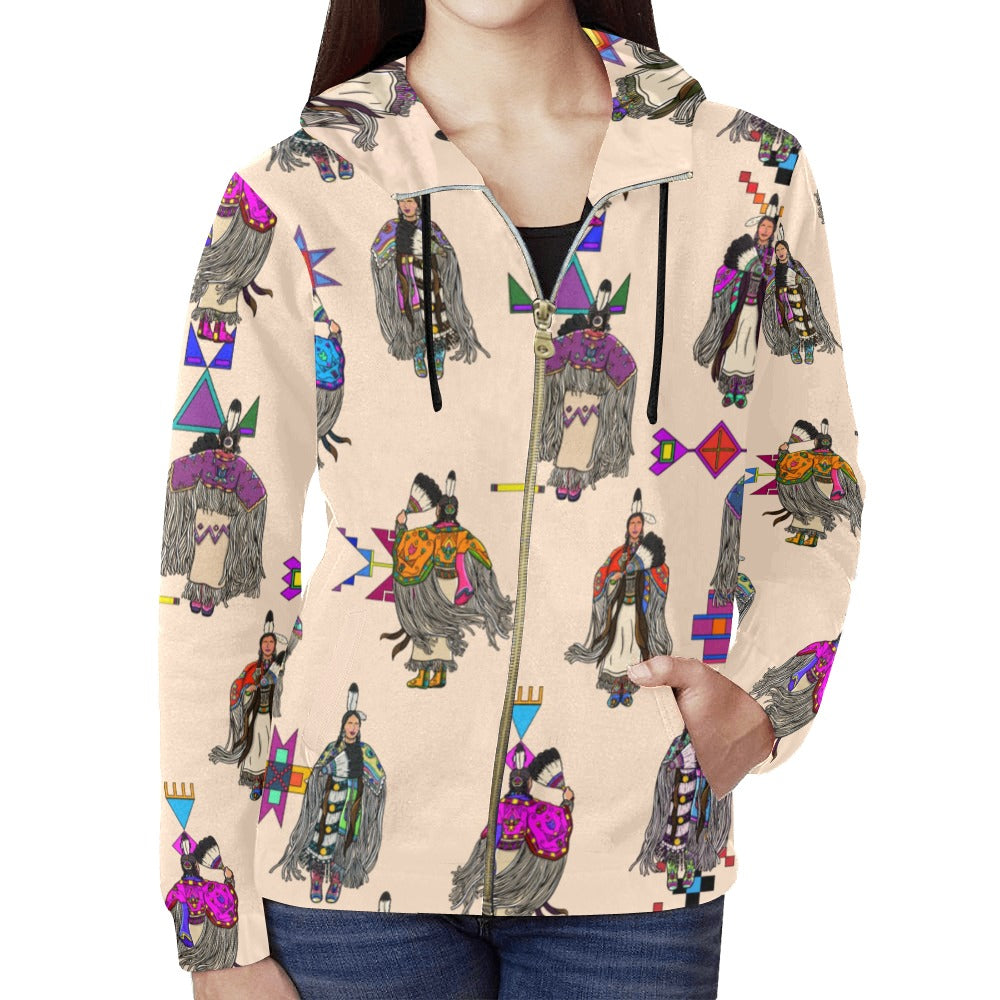 Women's Tradish Dancers  Muslin Full Zip Hoodie for Women