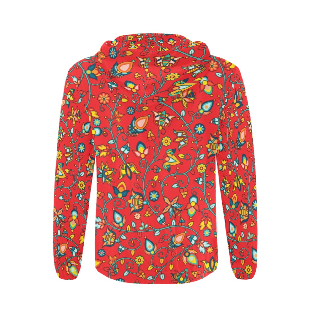 Thorny Path Red Men's Zipper Hoodie