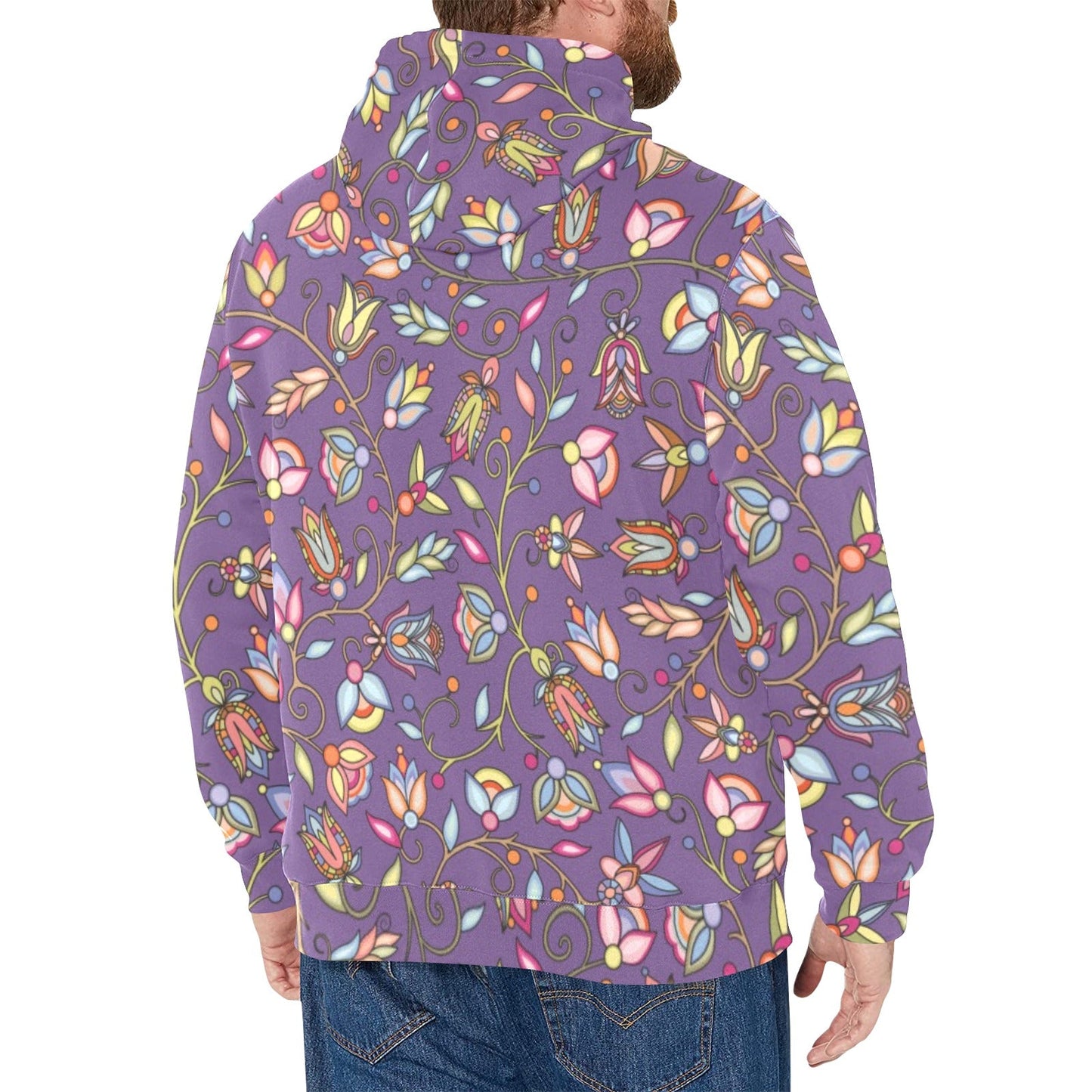 Buffalo Bloom Nightcloud Men's Long Sleeve Fleece Hoodie