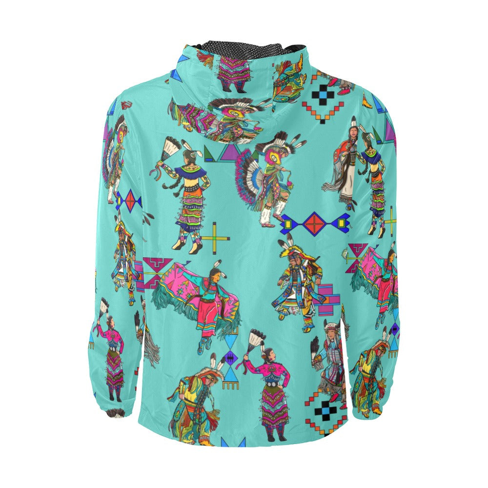 Grand Entry Dancers Eggshell Blue Men's Windbreaker