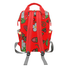 Load image into Gallery viewer, Strawberry Dreams Fire Multi-Function Diaper Backpack/Diaper Bag
