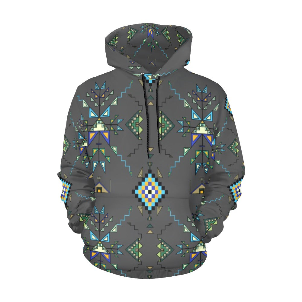 Bear Shield Gray Hoodie for Men