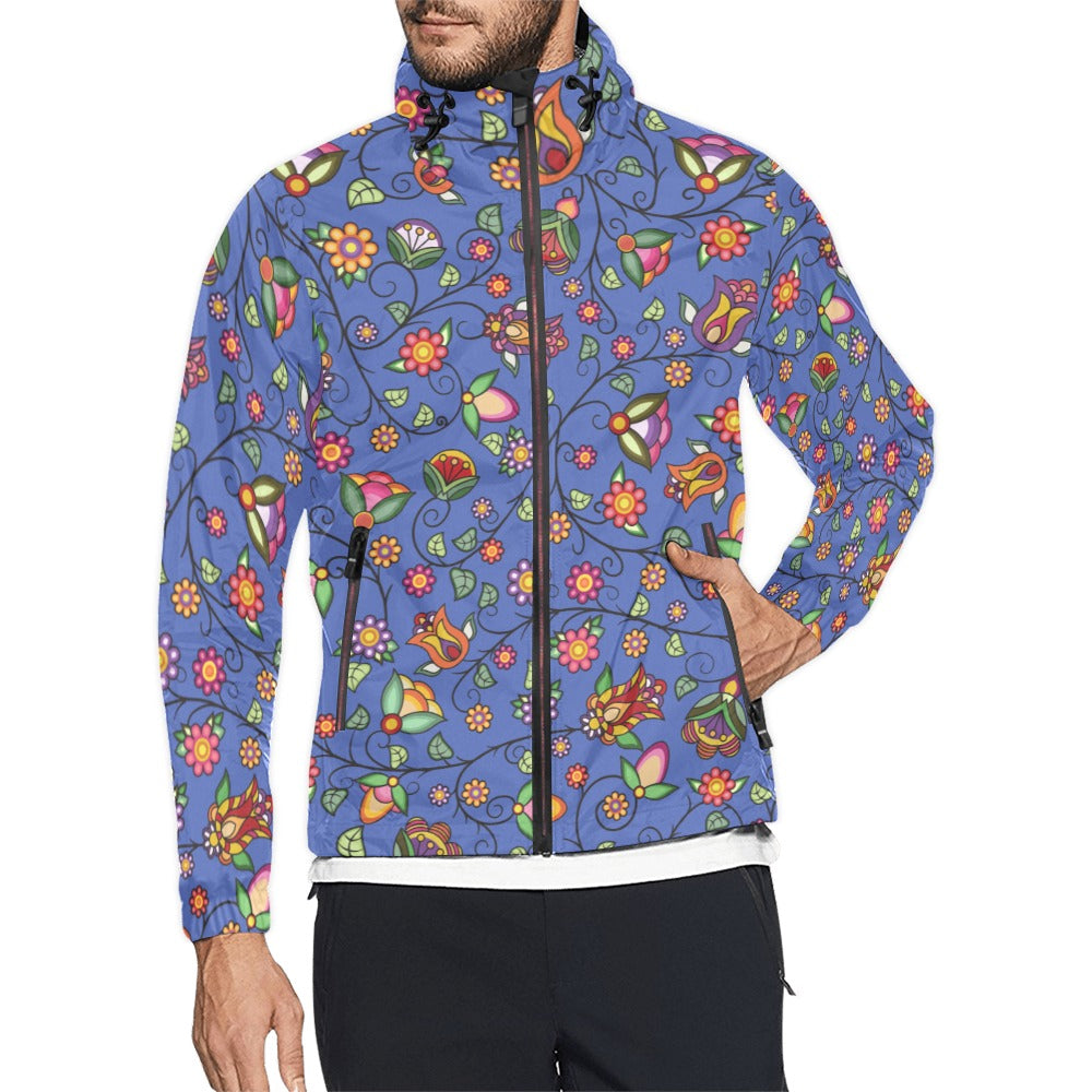 Heartbeat Petals Blue Men's Windbreaker