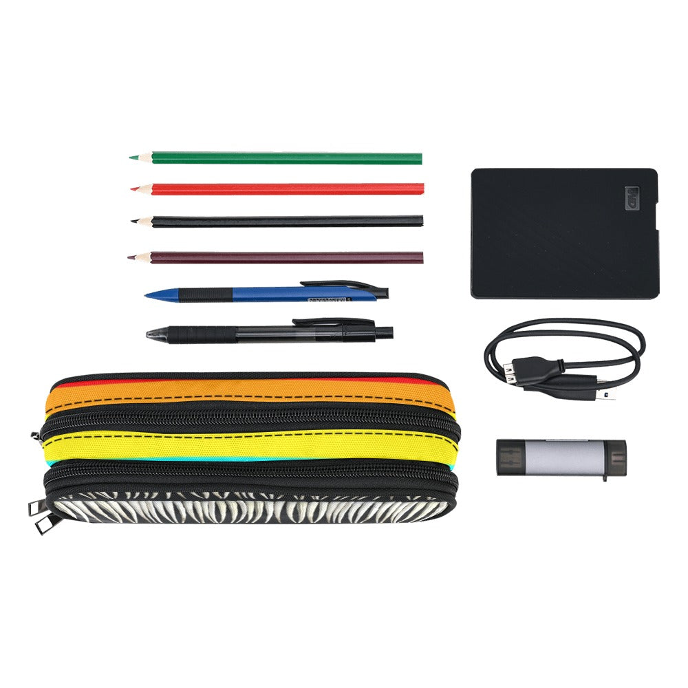 Dentalium on Black Pencil Pouch