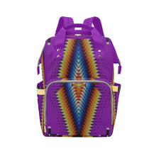 Load image into Gallery viewer, Diamond in the Bluff Purple Multi-Function Diaper Backpack/Diaper Bag
