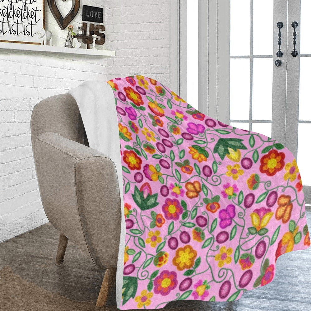 Boreal Bounty Pink X-Large Micro Fleece Blanket