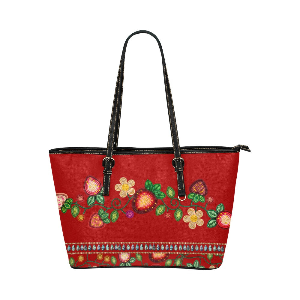 Berry Garden Red Leather Tote