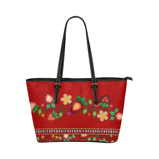 Berry Garden Red Leather Tote