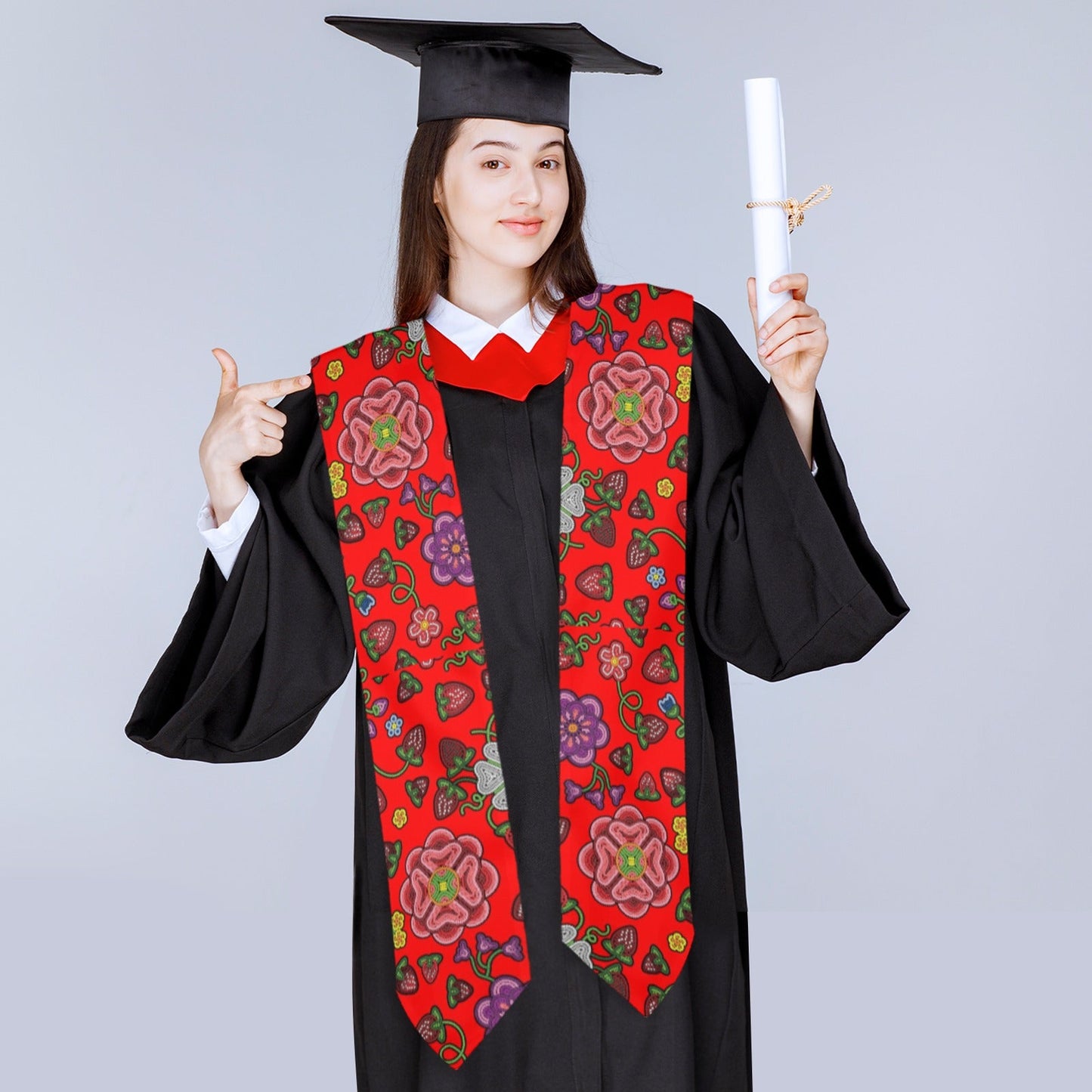 Berry Pop Fire Graduation Stole