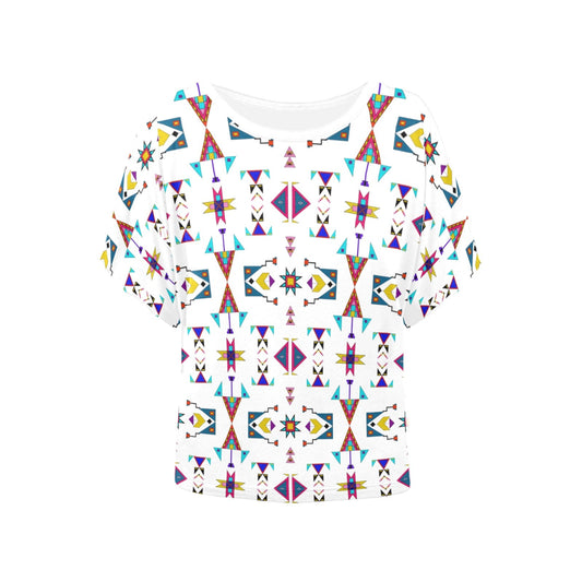 Enemy Territory White Women's Batwing-Sleeved Blouse T shirt