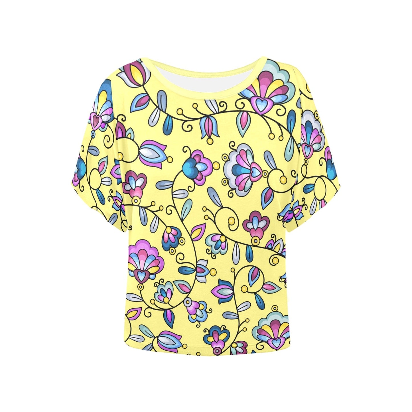 Autumn Bundle Blessing Yellow Women's Batwing-Sleeved Blouse T shirt