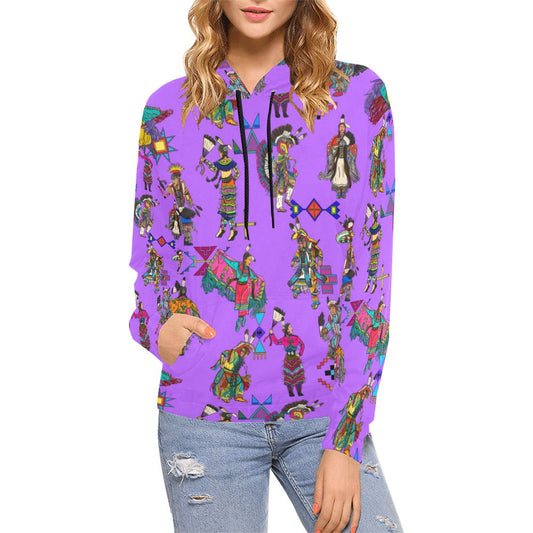Grand Entry Dancers Purple Hoodie for Women