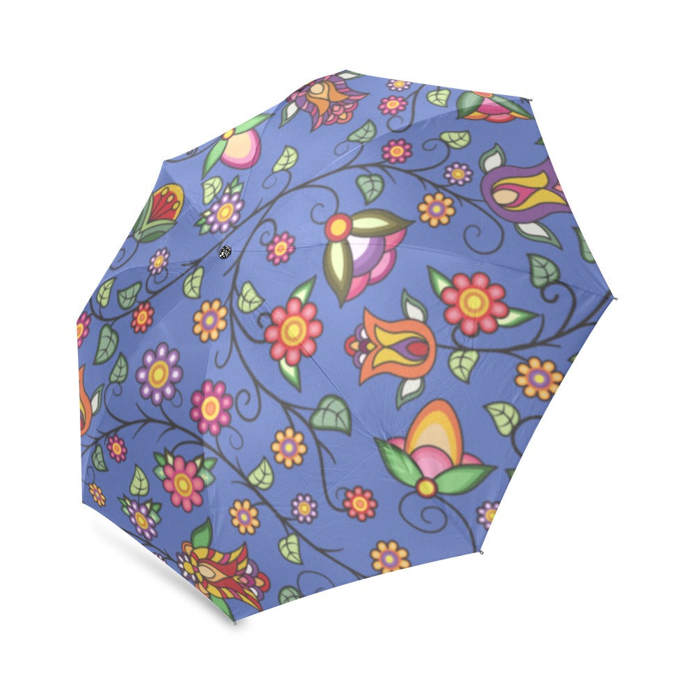 Heartbeat Petals Blue Foldable Umbrella