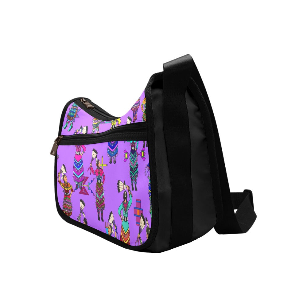Women's Jingle Dancers Purple Crossbody Bag