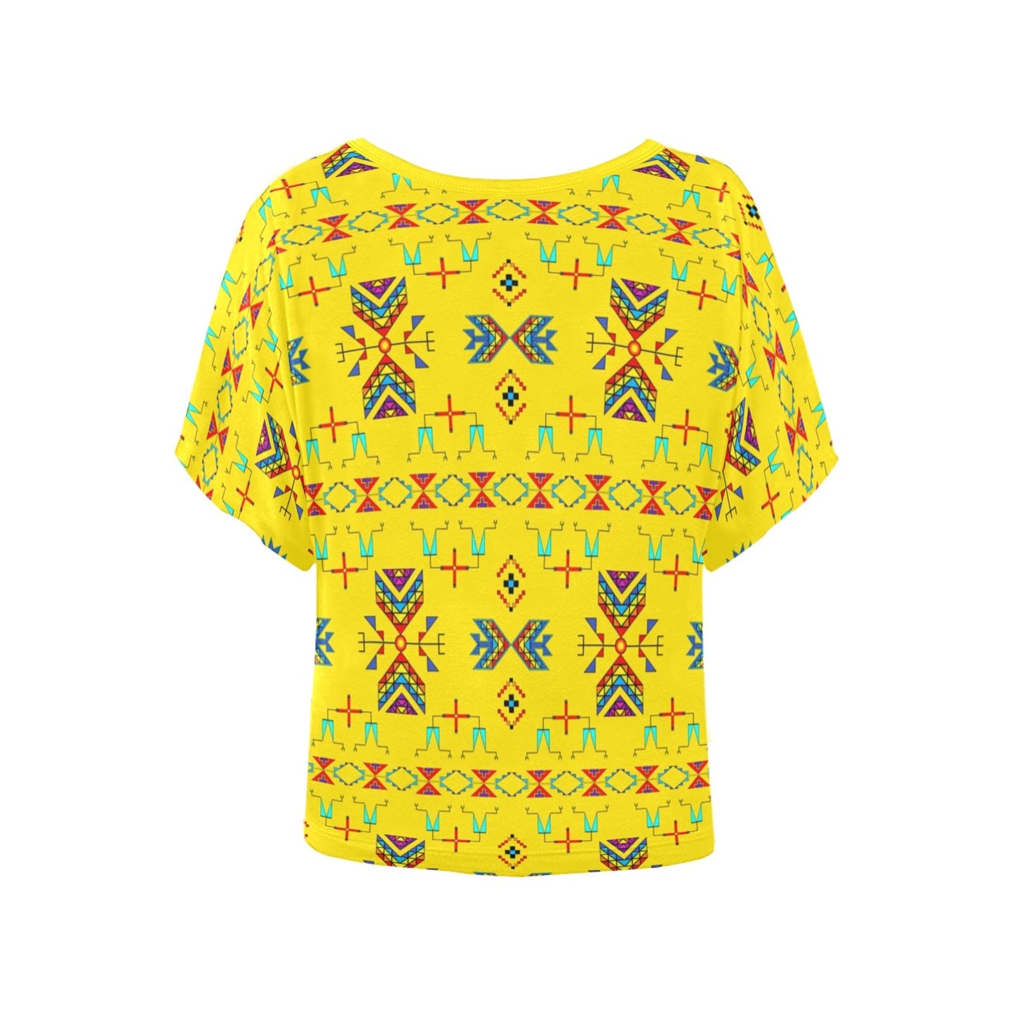 Rainy Chief Rainbow Yellow Women's Batwing-Sleeved Blouse T shirt