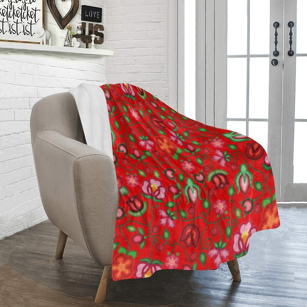 Rose Reverie Red Ultra-Soft Micro Fleece Blanket 40"x50"
