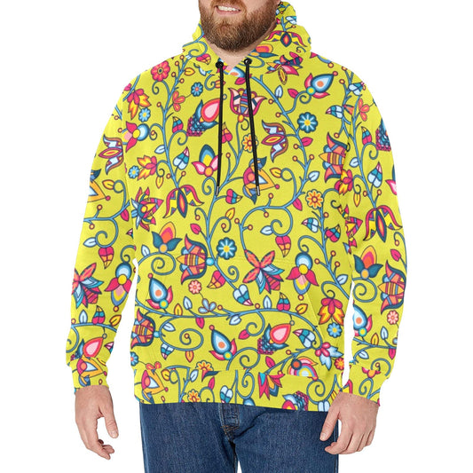 Thorny Path Yellow Grass Men's Long Sleeve Fleece Hoodie