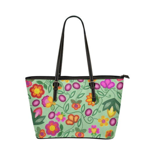 Boreal Bounty Green Leather Tote